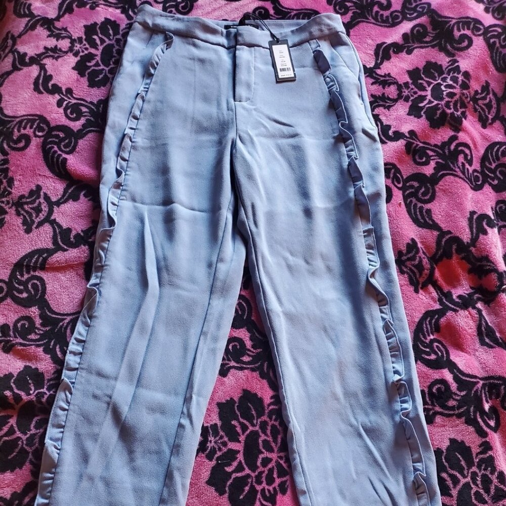 Romeo & Juliet Couture Blue Dress Pants W/ Ruffle NWT